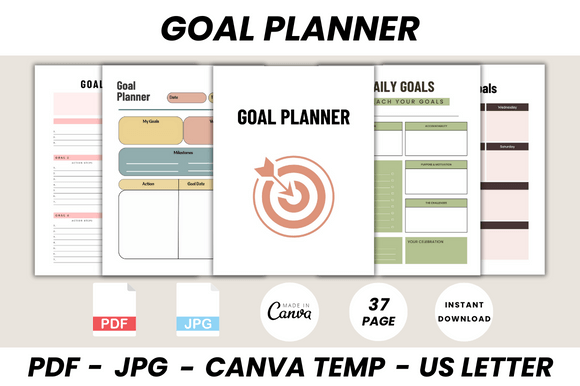 Download Goal Planner Canva Template - Canva template Collection
