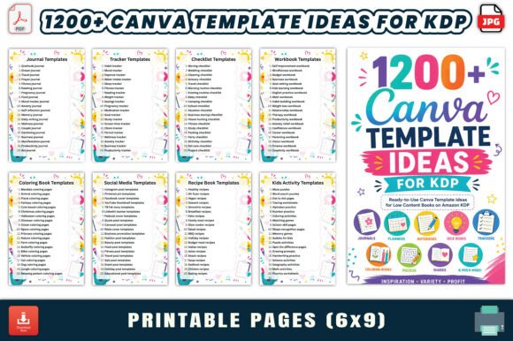 Download 1200+ Canva Template Ideas for KDP - Canva template Collection