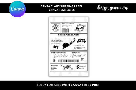 Download Christmas Shipping Labels Template - Christmas Collection