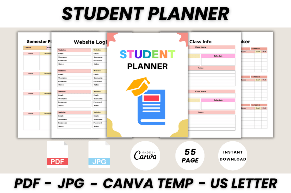 Download Student Planner Canva Template - Canva template Collection