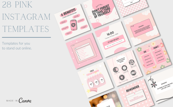Download Pink Instagram Canva Templates - Canva template Collection