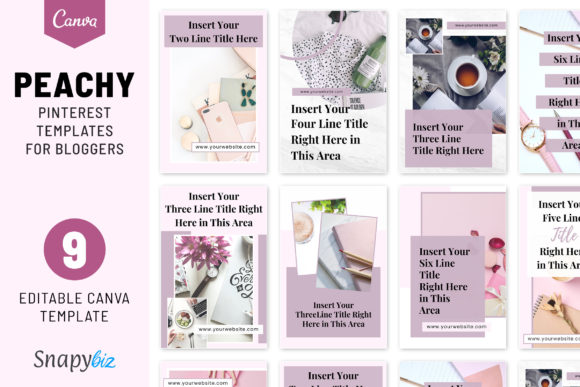 Download Peachy Pinterest Canva Template - Canva template Collection