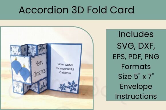 Download 3D SVG Accordion Fold Christmas Card - Christmas Collection