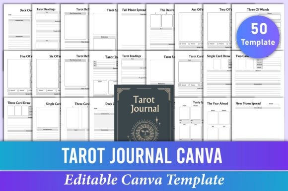 Download Editable Tarot Journal Canva Template - Canva template Collection