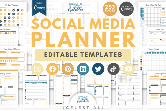 Download Social Media Planner Canva Templates |CE - Canva template Collection