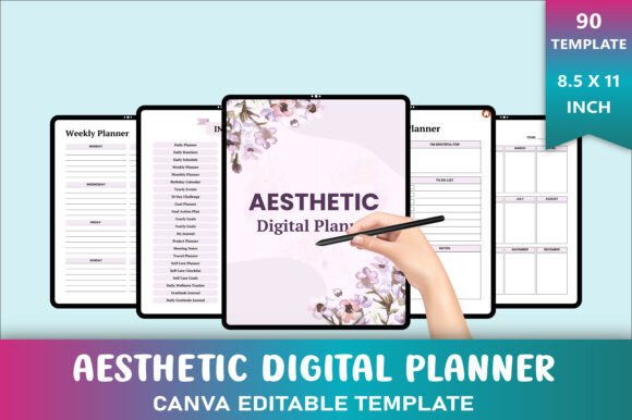 Download Aesthetic Digital Planner Canva Template - Canva template Collection