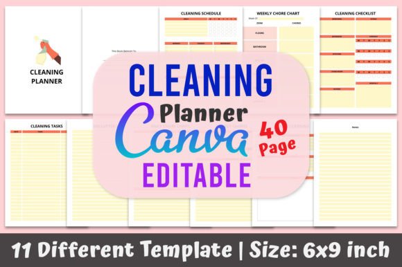 Download Cleaning Planner KDP Canva Template - Canva template Collection