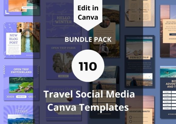 Download 110 Travel Social Media Canva Templates - Canva template Collection