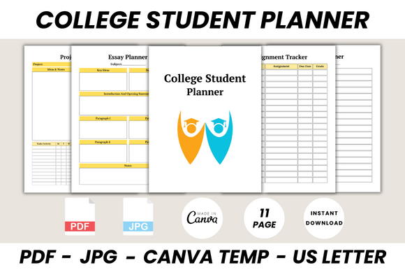 Download College Student Planner Canva Template - Canva template Collection