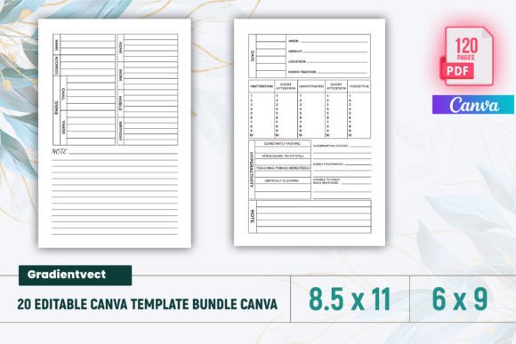 Download (KDP) 20 Editable Canva Template Bundle - Canva template Collection