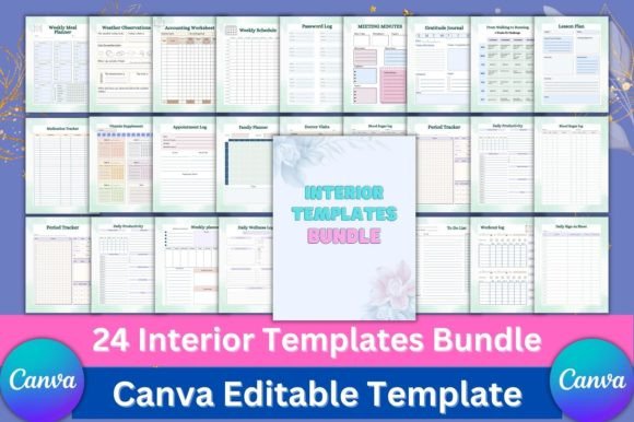 Download 24 Editable Canva Template Bundle KDP - Canva template Collection