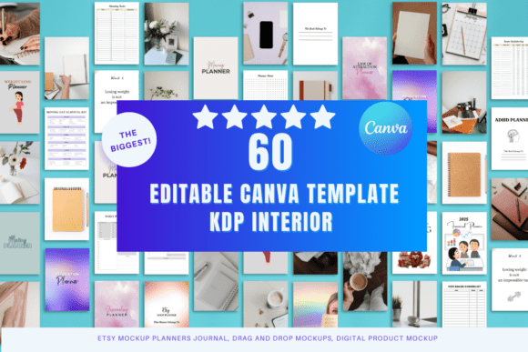 Download About 60 Editable Canva Templates KDP - Canva template Collection
