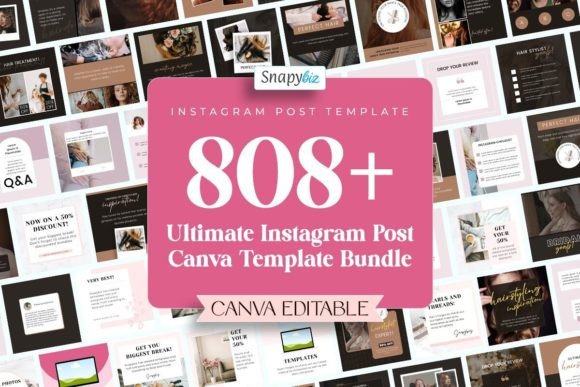 Download Instagram Post Canva Template Bundle - Canva template Collection