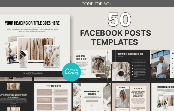Download 50 Facebook Posts Canva Templates - Canva template Collection