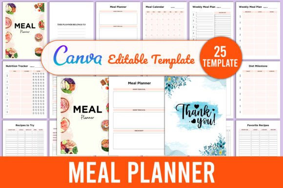 Download Editable Meal Planner Canva Template - Canva template Collection