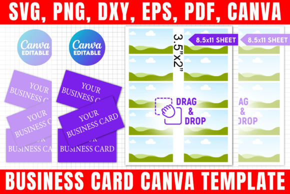 Download Business Card Canva Template SVG - Canva template Collection