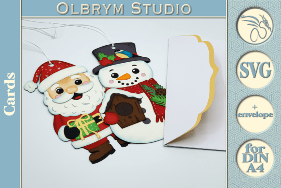 Download Santa &amp; Snowman Christmas Card SVG - Christmas Collection