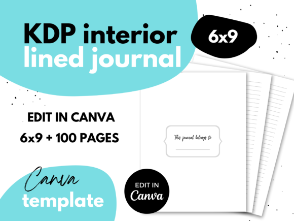 Download KDP Lined Journal ⋆ Canva Template ⋆ 6x9 - Canva template Collection
